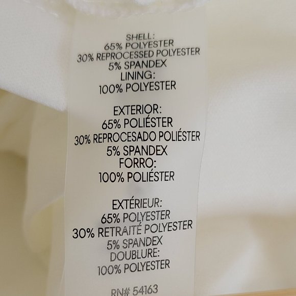 Calvin Klein Bell & Bubble Sleeve Fitted Sheath Dress Size 4 Wht Deep V-Back NWT - Picture 12 of 12